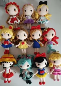 coleção princesas amigurumi